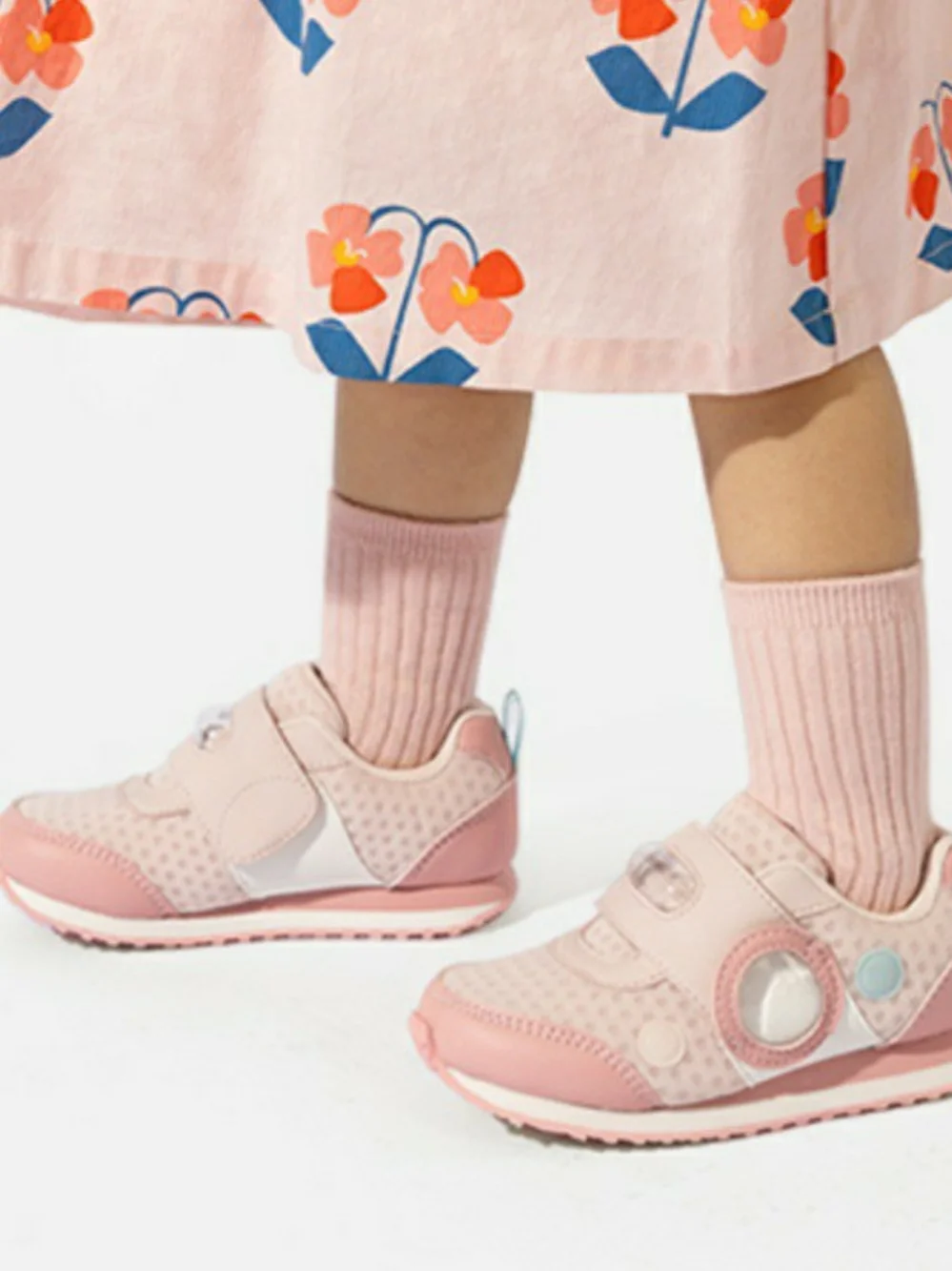 Dream Pairs Pink and Light Blue Kids Hook-and-Loop Sneakers 9T